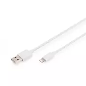 USB-A to lightning MFI  C89, 2M Data and charging cable, white, 5V, 2.4A
