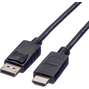 ROLINE Roline DisplayPort / HDMI adapterski kabel DisplayPort vtič\, HDMI-A vtič 1.50 m črna 11.04.5779 zaščiten DisplayPort kabel, (20415300)