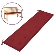 Jastuk za vrtnu klupu boja vina 180 x 50 x 3 cm tkanina Oxford