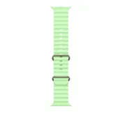 49mm Neon Green Ocean Band - Natural Titanium Finish