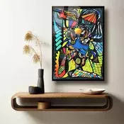 Wallity Dekorativna slika na kaljenom staklu, 60x90cm, Šarena