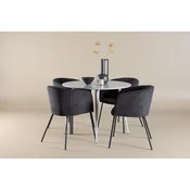 Venture Design Jedilna miza in stol set Plaza z mizo Berit 100x75 cm siva črna
