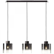 Brilliant - Lestenec na kablu BETH 3xE27/60W/230V črna/zadimljeno steklo
