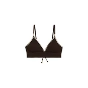 WE Fashion Bikini zgornji del temno rjava/bela