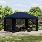 Gazebo 4 × 3 m Plava Poliester i celik 190 gsm