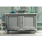 Casa Padrino luxury baroque sideboard gray/brown/cream - Handmade solid wood cabinet with 2 doors - Luxury furniture in baroque style - Baroque furniture - Luxury quality - Made in Italy