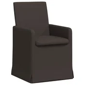 Vidaxl Jedilni stoli 2 szt. Temno siva 57 x 67 x 95 cm Laneno platno