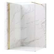 Stena za prhanje Rea Flexi Transparent/Gold 140
