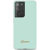 Guess GUHCS21LLSLMGLB S21 Ultra G998 blue hardcase Silicone Script Metal Logo (GUHCS21LLSLMGLB)