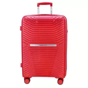 Kovček TRAVEL AND MORE Unbreakable - srednji, rdeč, trdi, 65 l