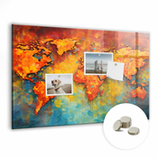 tulup.si Magnetna tabla za decu Okrasni zemljevid sveta 100x70 cm