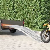 vidaXL Ramp za nalaganje srebrna 230 x 44 x 13 cm Aluminij