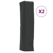 Vidaxl Prevleka za grelnik 2 kosa stožec črna 58x58x228 cm 420D oxford