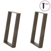 Noge za blagovaonski stol U-oblik 2 kom Prirodni celik 60 x (72-73) cm Celik