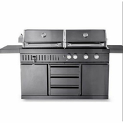 MyOutdoorKitchen Crni inox roštilj na plin i ugljen 7929