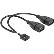 Delock USB 2.0 Ykabel [1x USB 2.0 vtič interno. - 2 x USB 2.0 vtič] 0,20 m črn Delock