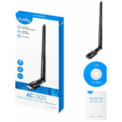 Cudy WU1400 AC1300 Wi-Fi USB 3.0 Adapter,2.4+5Ghz,5dBi high gain detach.antenna,AP(Alt.U1,U6)