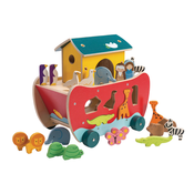 Drvena Noina arka Noahs Shape Sorter Ark Tender Leaf Toys 23-dijelni set s figuricama rasklopiv od 18 mjeseci starosti