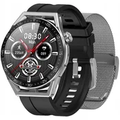 Rubicon Pametna ura RNCE88 (Sr) Srebrna zapestnica + črn silikon Bluetooth klic