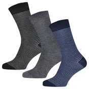 3 pari Gianvaglia bombažne moške nogavice Elite Stripes