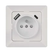 Domača stenska vtičnica z USB-A in USB-C