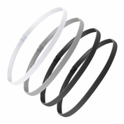 Northix 4x elastični športni trakovi za lase - črni/beli/sivi