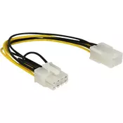 Delock Električni priključni kabel [1x PCIe-vtič 8pol. - 1x PCIe-vtičnica 6pol.] 0.20 m rumen, črnDelock