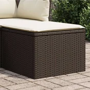 Vidaxl vidaXL Vrtni stolček z blazino rjav 55x55x37 cm poli ratan