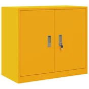 Vidaxl Omarica za shranjevanje Gorčična rumena 80 x 40 x 70 cm Jeklo
