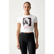 Guess crop top ženski z viskozo MARILYN MONROE