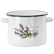 Emajlirani lonec 5,5l 22cm bel dekor levanda 81347