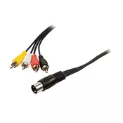 Kabl DIN 5-pol M - 4xRCA M, 1.2m