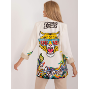 Cream jacket with print on the back