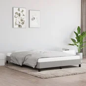 shumee vidaXL Posteljni okvir brez vzmetnice svetlo siv 140x190 cm oblazinjen s blagom