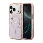 Maska Karl Lagerfeld IML Choupettes Karl Script Logo MagSafe za iPhone 17 Pro pink
