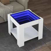 Stolic za kavu LED bijeli 53x53x45 cm od konstruiranog drva