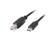 Lanberg USB 2.0 kabel USB-C(M)->USB-B(M) 3m črn feritni