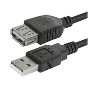 Logo Podaljševalni kabel USB (2.0), USB A moški - USB A ženski, 3 m, črn, blister