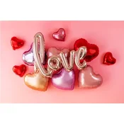 PartyPal Rdeči folijski baloni za Valentinovo SRCE 23 cm 3 kosi