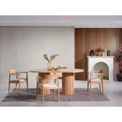 Hanah Home Trpezarijski sto i stolice Napoli, 170x90x75 cm, 4 stolice, Smedi