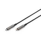 DIGITUS USB-C AOC kabel, 10 m, črn