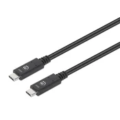 Manhattan Cable – USB-A muški na USB-C muški, 1 m, 100 W/5 A, 4K60 Hz, crna 355223