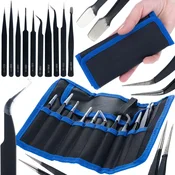 Rosfix ESD-10–ESD-34A-SA Pincete – 10 Preciznih Pincet v Etuiju | Odpornost Na Kisline, Antimagnetne, Etui 20x17 cm, (5000356513)