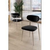 HANAH HOME Set stolica (4 komada) Vina Black Chrome
