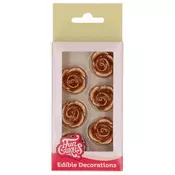 Funcakes Sladkorna dekoracija - Bronaste vrtnice 6 kos