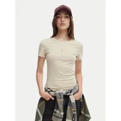 Tommy Jeans Majica DW0DW18398 Svetlo bež Slim Fit