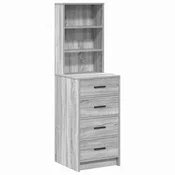 Vidaxl Visok predalnik Siva sonoma 40 x 41 x 135 cm Konstruiran les