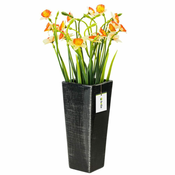 botle Keramična cvetlična vaza črna srebrni sijaj V 25 cm Dekorativna namizna vaza kvadratna cvetlična dekoracija orhideja moderen glamur