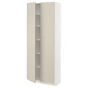 METOD Visoki element s policama, bela/Havstorp bež, 80x37x200 cm