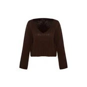 Trendyol Pulover temno rjava